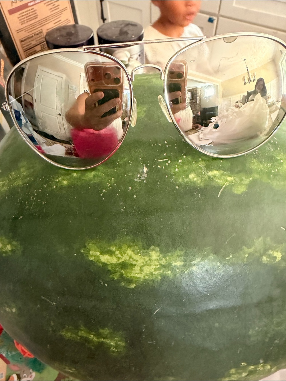 Source Unknown Silver Mirrored Aviator Sunglasses